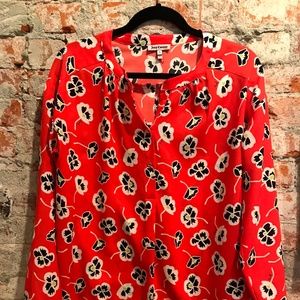 Juicy Couture Silky Blouse with Bold Poppies sz. M